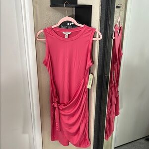 Pink Sleeveless Dress with Side Knot